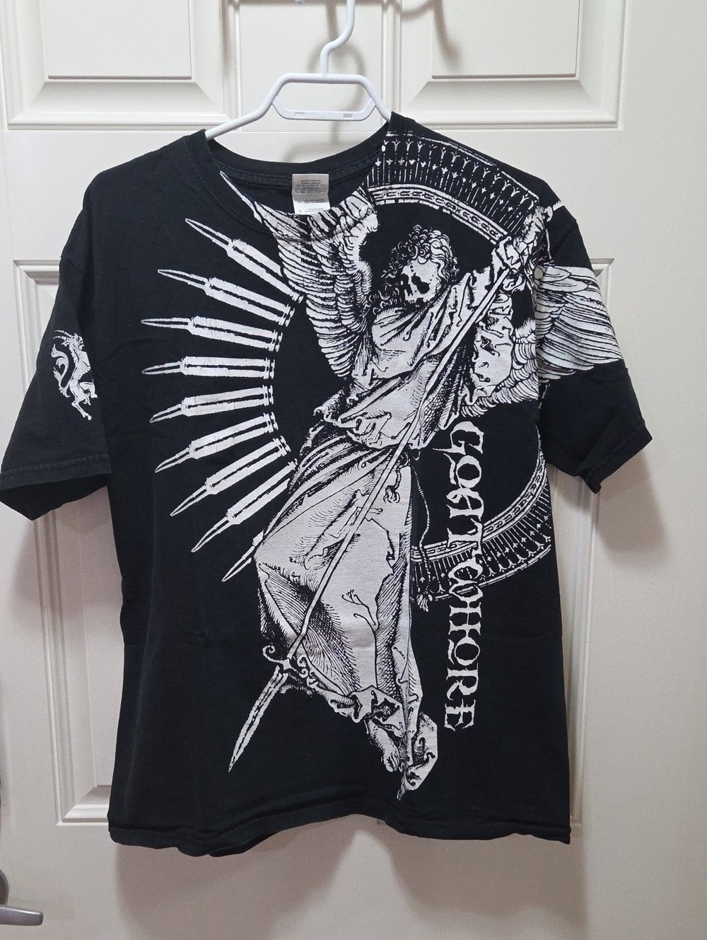 Black Graphic Fallen Angel Men's Band T-Shirt